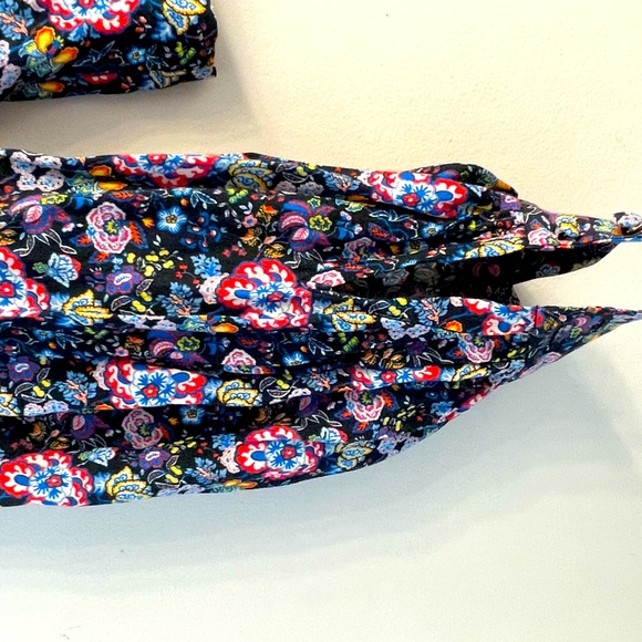 Frame XS Single Sleeve & Shoulder Blue Floral Print Top - Picture 3 of 15